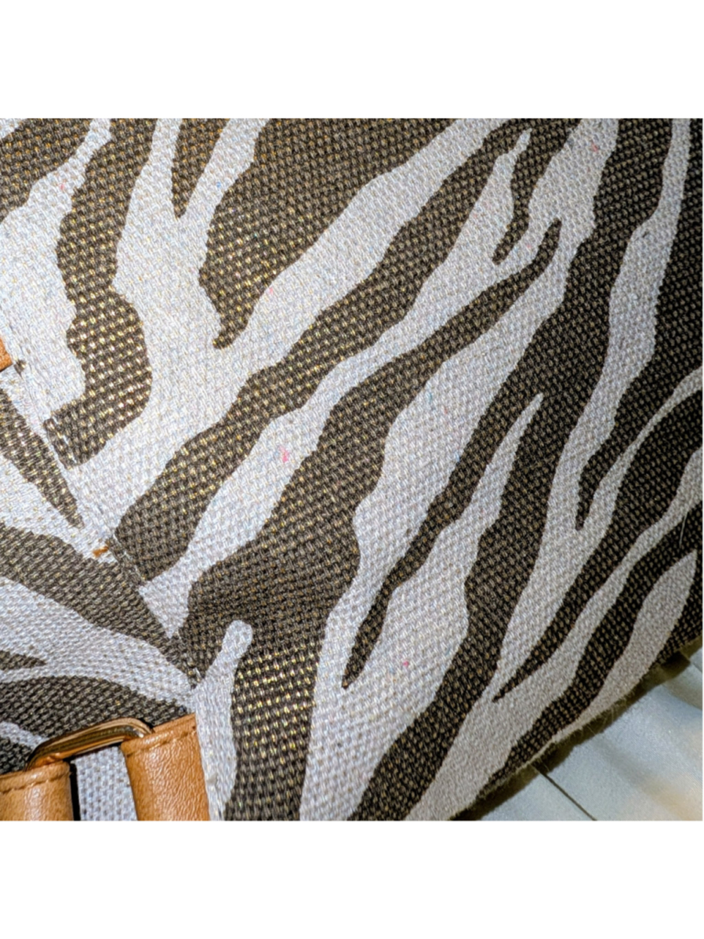 Rampage Zebra Print Tote Bag Women Canvas Faux Leather Shoulder Y2K Animal Print - Picture 6 of 13